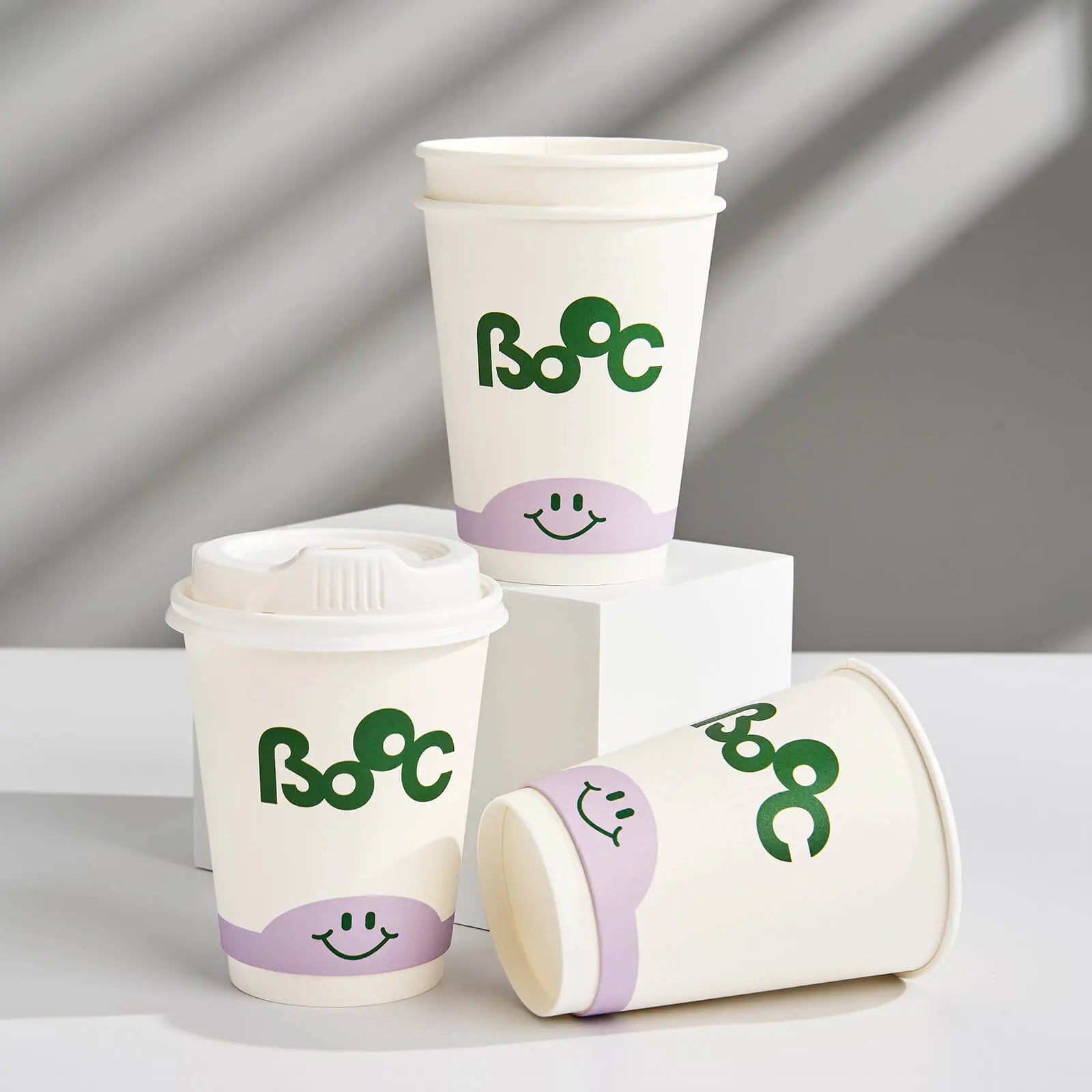 12 oz Custom Compostable Double Wall Paper Cups-SPU RacetopPrint