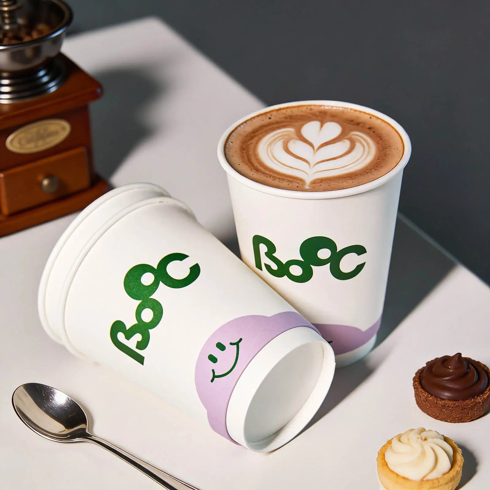 12 oz Custom Compostable Double Wall Paper Cups-SPU RacetopPrint