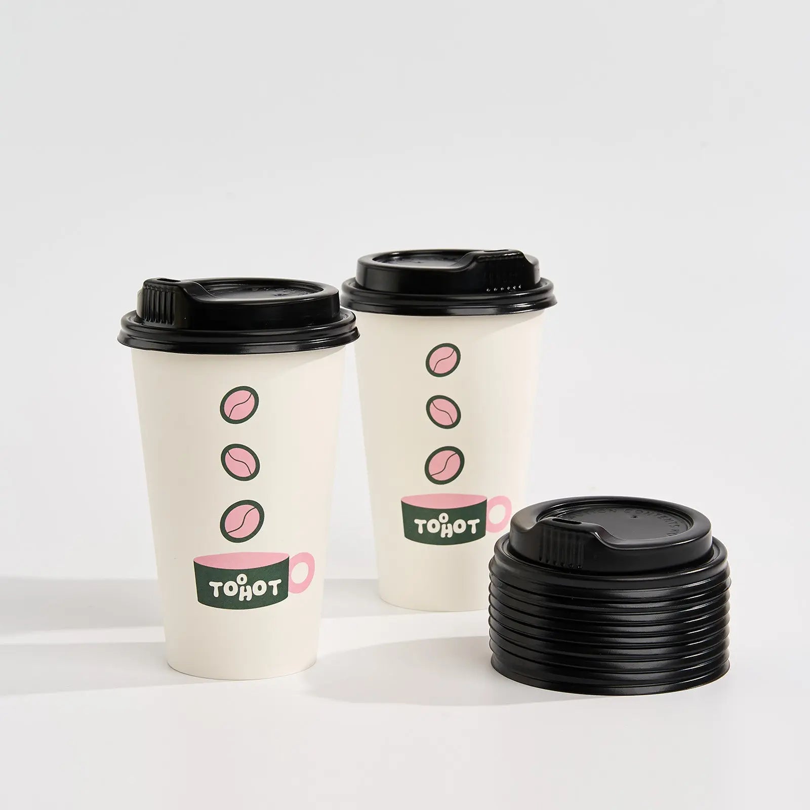 16 oz Custom Recyclable Paper Cups with Lids-SPU RacetopPrint