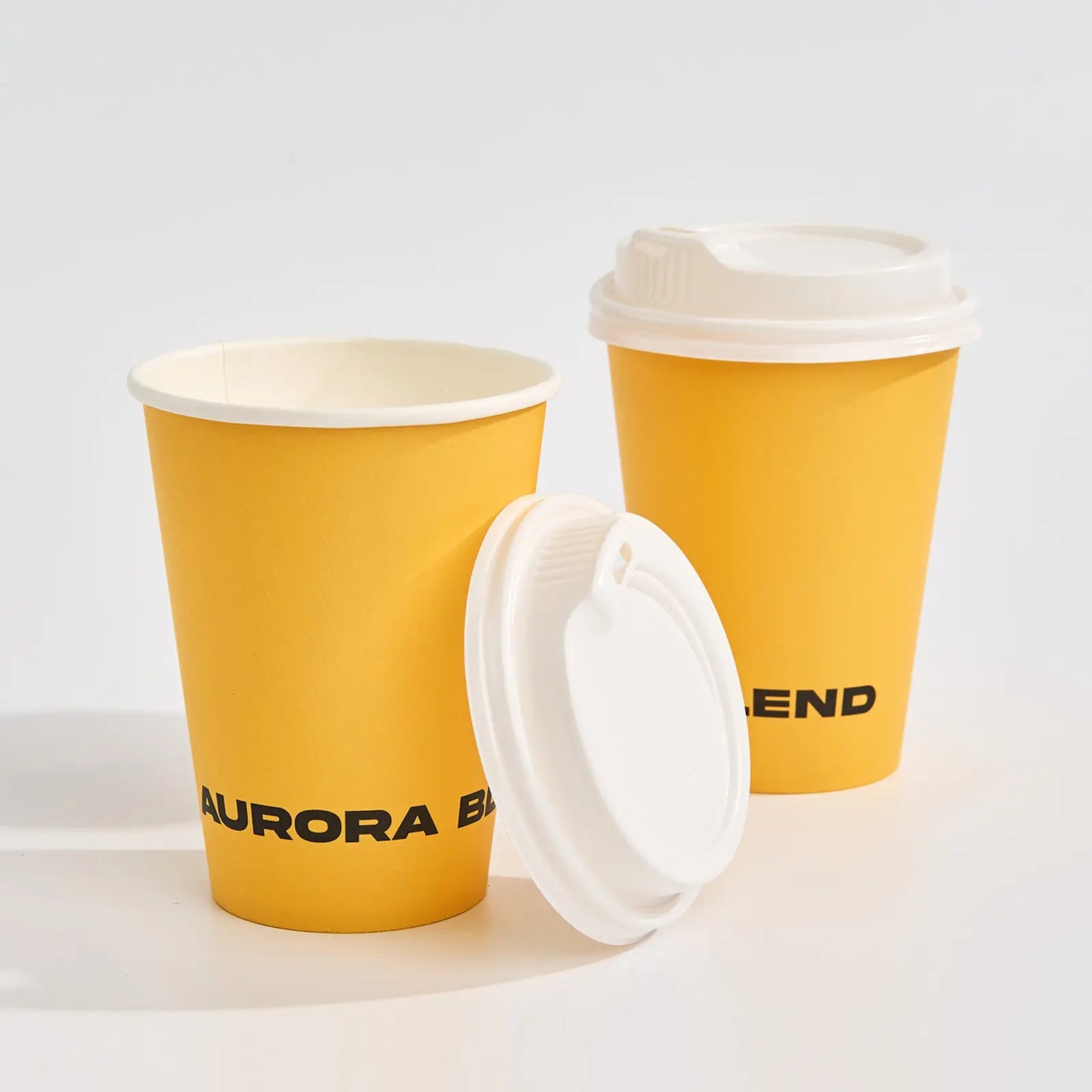 12 oz Custom Recyclable Paper Cups with Lids-SPU RacetopPrint