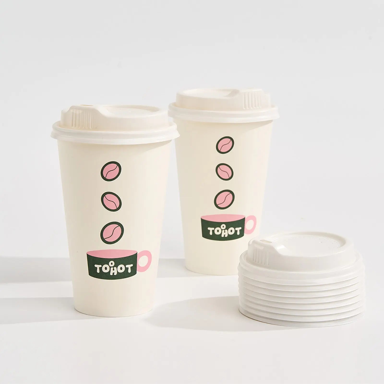 16 oz Custom Recyclable Paper Cups with Lids-SPU RacetopPrint