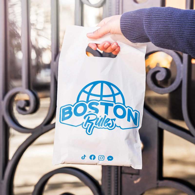 Die Cut Handle Plastic Bags-SPU RacetopPrint